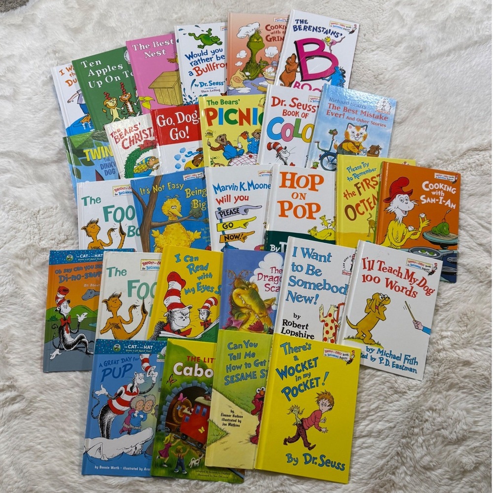 LOT OF 27 Dr. Seuss Berenstain Bears Sesame Street Hardcover Book Daycare School